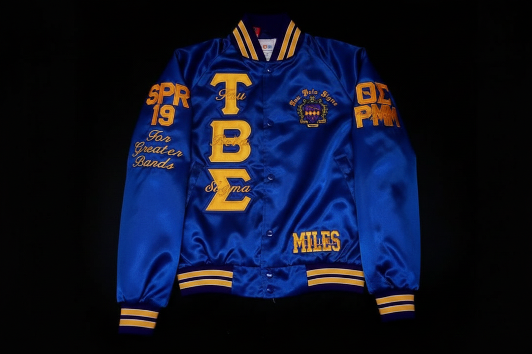 Satin Line Jacket - Blue Body with Gold
